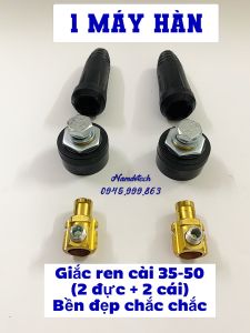 Giắc nối nhanh máy hàn cho 1 máy hàn (2 đực + 2 cái) - Giắc ren cài 35-50