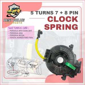 💫MALAYSIA STOCK💫PERODUA MYVI D20N 17 BEZZA AXIA AVANZA F653 F654 CLOCK SPRING SPIRAL STEERING CABLE SWITCH AIR BAG HORN