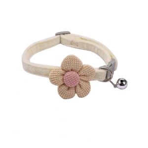 SKISOPGO Pet Collar with Bell Cute Flower Cat & Dog Collar Adjustable Cat Neck Accessories Kolar Bunga Kucing