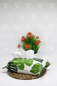 Tempat Tisu Kain Kanvas -Sarung Cover Tissue Bahan Bermotif - Tempat Tisu Travell Motif MONSTER HIJAU