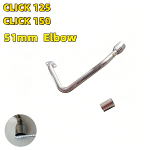 Premium stainless steel hexagonal exhaust pipe 51mm for NMAX AEROX/V2 CLICK 125/150 ADV PCX/160 Made in Thailand