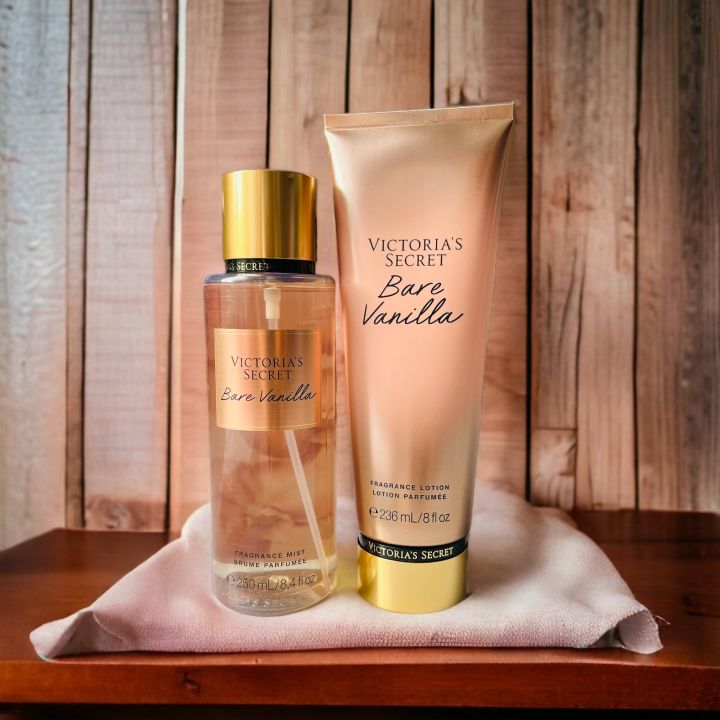 Victoria's Secret BARE VANILLA Fragrance Set - Mist 250mL & Lotion