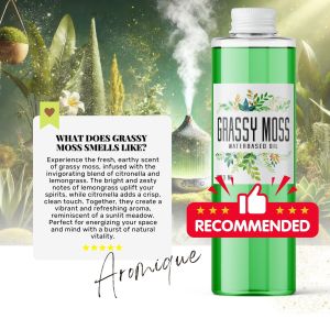 GRASSY MOSS Aromique 1L Premium Essential Oil | Water-Based Scent for Air Fresheners & Diffusers Long-Lasting