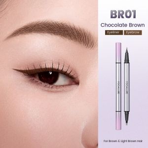 FOCALLURE New Twin 0.01mm Ultra-fineTip Slim Dual Heads Eyeliner & Brow 2-in-1 Pen Multi-use Waterproof