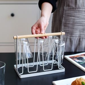 Vision Glass Cup Stand Holder Metal Cup Drying Rack Upside-down Cup Drain Storage Rack Wine Glasses Hanger Shelf Drink holder iron Glass shelves