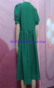 Korean Fashion NUOVPAUL2025SummerNew Fashion Retro Fold Loose Single breasted Bubble Short Sleeve Dress