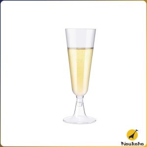 Naukaha 6pcs/set Disposable Wine Glasses Party Transparent Hard Plastic Champagne Flutes