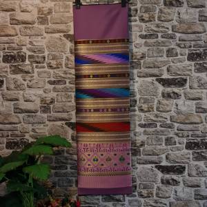 68.ผ้าไหมแกมฝ้าย ผ้าทอทั้งผืน ลายซิ่นวิเศษเมืองน่าน สีชมพู