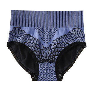 女士高腰收腹内裤 蕾丝提臀暖宫裤 透气舒适不卷边 Panties Wanita High Waist Belly Control Lace Butt Lifter