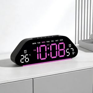 DUOJI Temperature Display LED Alarm Clock Humidity Display Large Screen Desk Clock Sleep Mode Multifunctional Digital Clock Living Room