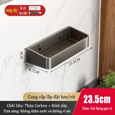MEIDOO Giá đựng gia vị nhà bếp kèm chai gia vị thủy tinh treo tường / để bàn Chống dầu và chống gỉ