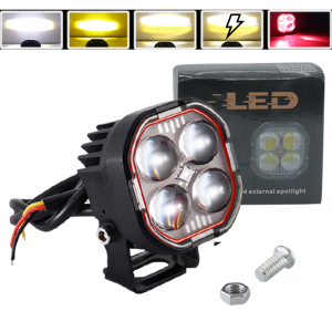 BY2 Laser Gun 40W Mini Driving Light Hi/Lo Red&Blue MDL Flash FogLight Headlight For Motor Car