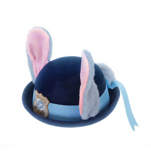 Anime Zootopia Judy Hopps Bubble Sleeve Dress For Kids Bunny Cosplay Costume with Bunny Ears Ha