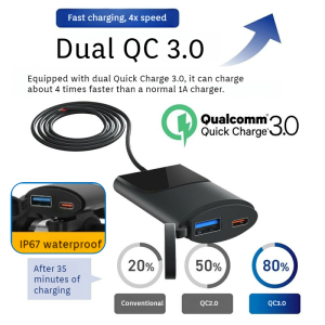 Car Phone Charger Smart Car Fast Charger Motorcycle Charger