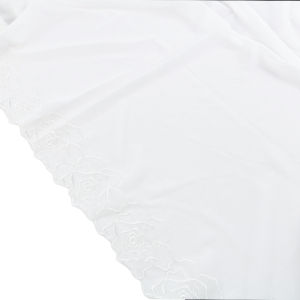 Jifang ชุดเดรสผู้หญิงแบบปักลายดอกกุหลาบผ้าคลุมไหล่ผ้าชีฟองฟองลายดอกไม้ขอบโค้ง FX13ผ้าคลุมฮิญาบชาวมุสลิม