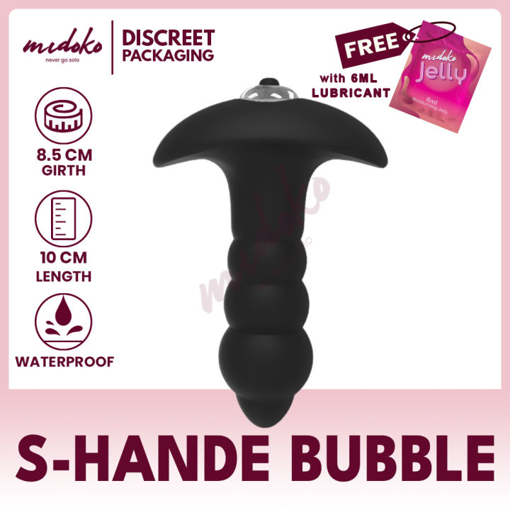 Midoko Hinako \"Bubble\" Vibrator Butt Anal Plug Sex Toy for Men and Women  Black Medical Grade Silicone Vibrator Layered Grip Design Below 40 Dbs  Noise Ce Rohs Fd Certified - Lazada | Lazada PH