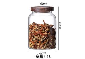 FELICE Large Capacity Glass Jar Sealed Cans Wooden Lid Kitchen Storage balang kaca glassjar with lid container food storage