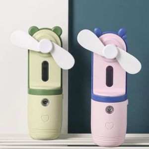 Quạt Phun Sương Tạo Ẩm Mini Cầm Tay Tích Điện Giữ Ẩm Cho Da Cổng USB Đa Năng Tiện Lợi