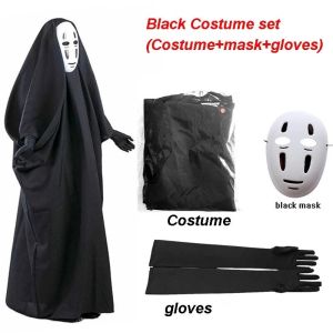 (Ready Stock) Adult Children Kid Spirited Away Kaonashi No Face Man Mask Costume Cosplay Halloween Ghost Hantu Faceless