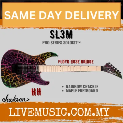 Jackson SL3M Pro Series Soloist Electric Guitar Maple FB Rainbow Crackle
