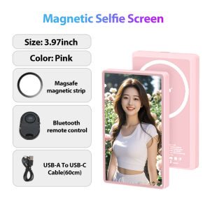 AHXJKA Wireless Selfie Screen For Phone 1080P Back Camera Selfie Monitor 3.97" HD Display Rear Camera For Selfie Vlog Live Streaming Compatible With iPhone/Android
