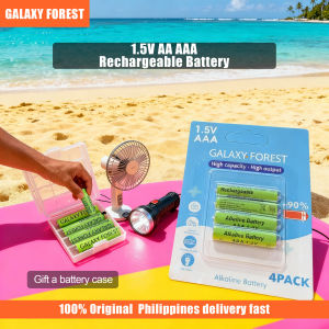 【Manila In-Stock Inventory GALAXY FOREST 1.5V AA AAA Alkaline Rechargeable Battery Ni-MH High Quality For Flashlight+Gift a battery case