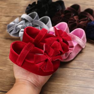 0-18 montsh Baby Girl Shoes Bow Princess Baby Shoes First Walkers Newborn Moccasins For Girls Christening