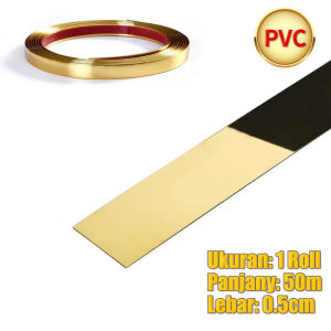 【Roll Wall】50M/Roll Gulungan Sticker Gold 2cm-3cm Dekorasi Lantai Strip Dekorasi Lemari Pakaian DIY ​/ Stiker Ubin Keramik Jahitan Emas Yang Indah Lantai Hiasan Dinding