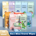 Ecoplanet COD#8in1 64sheet BESTMOMMY 8in1 Set Baby Wipes Mini Multipurpose wipe Easy to carry Outdoor Travel Size Mini Travel Wipes. 