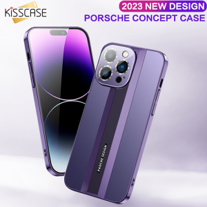 Kisscase Sang Trọng Frost PC Trường Hợp Đối Với iPhone 14 Pro Max Ith tấm dán bảo vệ ống kính Mạ Điện Matte Ốp lưng cho Apple 14 13 12