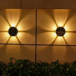 Aunlight Solar Outdoor Wall Light 3/6 LED Waterproof Garden Light Courtyard Decorative Atmosphere Lamp Solar Lamp