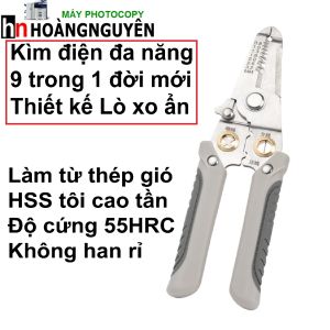 [Giá hủy diệt] Kìm tuốt dây điện đa năng 9 trong 1 Kìm điện đa năng Thép gió HSS tước dây 4mm