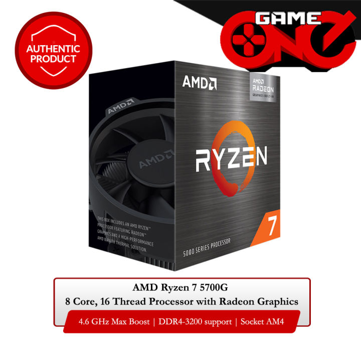 AMD Ryzen 5700G with Radeon Graphics Core 16 Thread Processor
