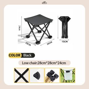 WTHB Camping Chair with Cup Holder Black Color Only Portable Folding Back Chair Ultralight