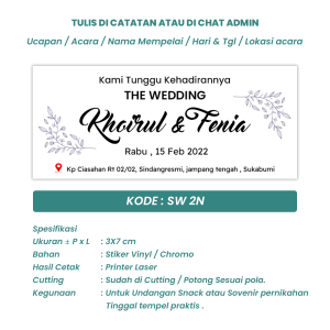 Isi 60 King Postka Stiker Undangan Wedding / Stiker Wedding 3x7 cm | SW2