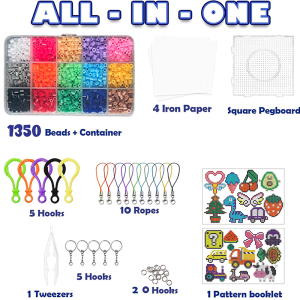 ✨คิท ลูกปัดฟิวส์ ไซส์คู่ 2.6มม./5มม. 14000ชิ้น ✨ อุปกรณ์ครบชุด+แบบฟรี! งานฝีมือ3D (เด็ก6ปี-ผู้ใหญ่) DIY เสริมสมาธิ-คลายเครียด