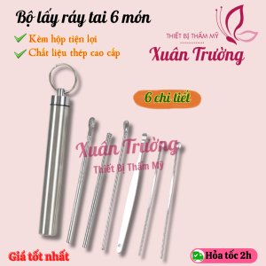 Bộ lấy ráy tai 6 món thép ko gỉ cao cấp kèm hộp chuyên dụng cho spa và cá nhân