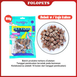FOLOPETS Snack Anjing Cube Funny U Snack Dental Chew Makanan Kucing Anjing Dog Sanck Treat Meat Cube Pure Beef Sushi Doggy 100gr