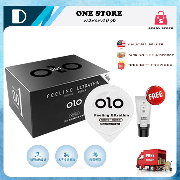 Olo Set Of Hyaluronic Acid Condom 001 Ultra Thin Delay Long Lasting Sex For Men Free Lubricant 7832