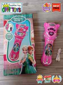 [FREE BATERAI] Mainan Anak Funny Microphone Frozenn / Princess - Mic anak - Mic Karaoke Karakter Musik Dan Lampu
