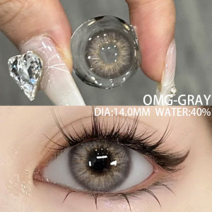 (COD)LENSFINE (0°-800°) คอนแทคเลนส์สีเทารุ่น OMG ขายดี ใช้ได้ 14.0-14.2 มม. จัดส่งฟรี