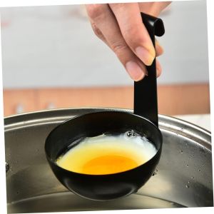 Sudu Pemburu Telur Dengan Cangkuk Gantung Stainless Steel Egg Poacher Spoon With Hanging Hook - Creative Breakfast Egg Steam Cooker