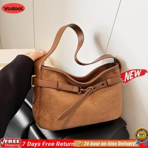 [Vodool Flagship Store] PU Leather Large Capacity Underarm Bag Vintage Commute Bag for Women Ladies Work Shopping Travel Daily Use