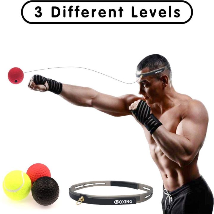 HUNDER For Boxer With Sweatband Portable Elastic Headband Exercise Equipment Boxing Reaction Speed Silicone Material Home