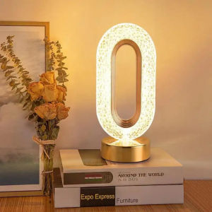 Keranixy USB Touch Bedside Lamp Crystal Night Light 3 Color Changing Lighting Bedroom Desktop Table Decor Lampu Meja