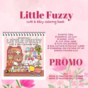 Little Fuzzy Coloring Book For Adult And Kids- Buku Mewarnai Untuk Anak Dan Dewasa Kertas Super Tebal