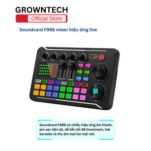 Soundcard F998 mixer hiệu ứng live voice changer kết nối nhanh thu âm rõ nét