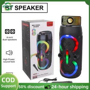 【HOSPORT】Portable Subwoofer Music Player RGB Heavy Bass Sound Speaker Rechargeable Audio Loud Speaker for Home Gathering Party【1-3 days delivery】
