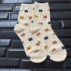 Korean Socks-Scattered Cat Icon Socks