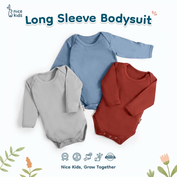 Nice Kids Long Sleeve Bodysuit (Baju Bayi Bodysuit One Piece